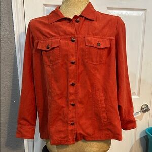 Croft & Barrow Women's Vibrant burnt orange shirt Jacket